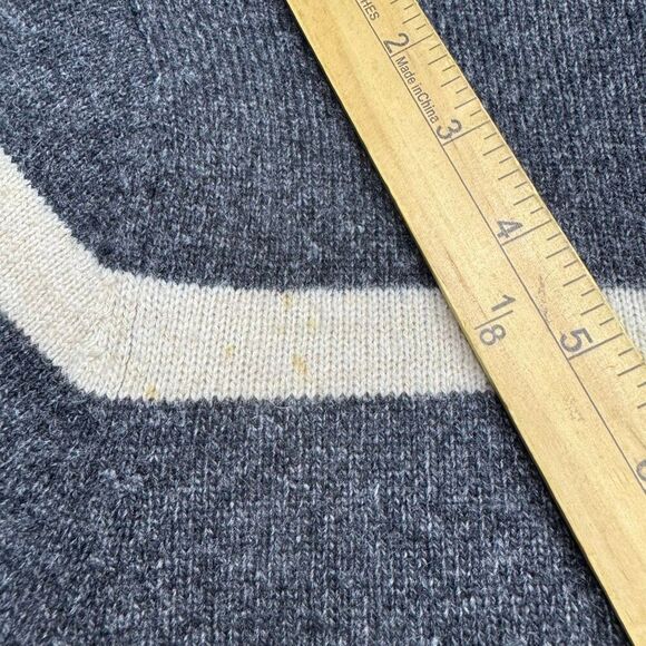 American Eagle Sweater Small Gray Wool Blend Striped Men Athletic Fit - Picture 3 of 8